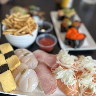 sushi, food, sashimi, sushi and sashimi