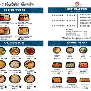Ahi &amp; Vegetable Xpress Menu 9.19.24 
Visit us for daily specials!