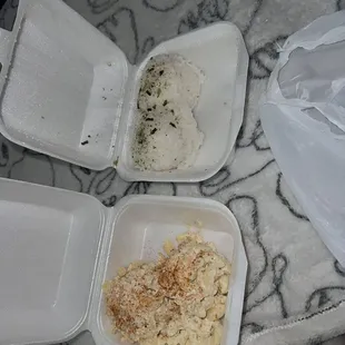Macaroni Salad and Steamed Rice