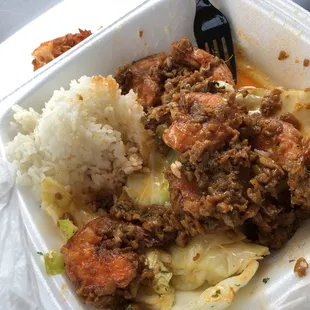 Hawaiian Garlic Shrimp Plate