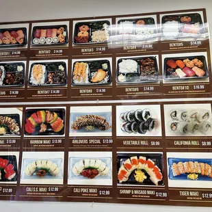 Menu as of December 27, 2024