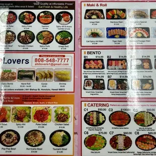 Menu as of December 27, 2024