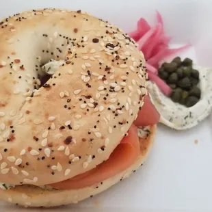 Bagel with lox - really good !