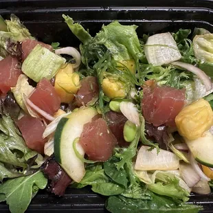 My yummy normal, 3x Soy Ahi with my 5 toppings..  simple and tasty..