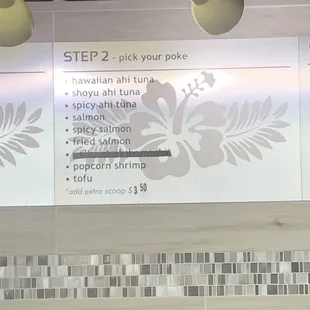 a hawaiian menu on the wall