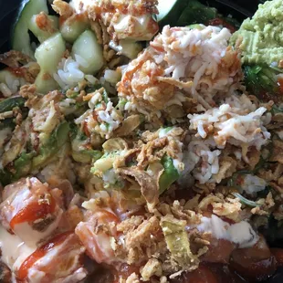 Caviar salmon and shoyou salmon