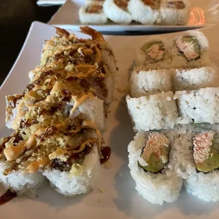 Crunchy roll, California roll