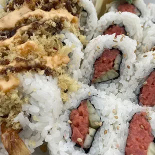 Crunch Roll &amp; Spicy Tuna Roll 50% off