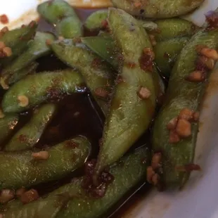 Spicy Garlic Edamame