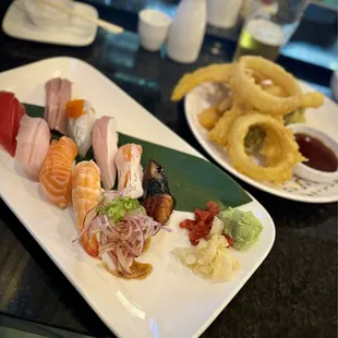 Sushi special and mixed tempura