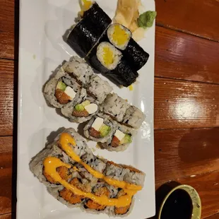 a plate of sushi