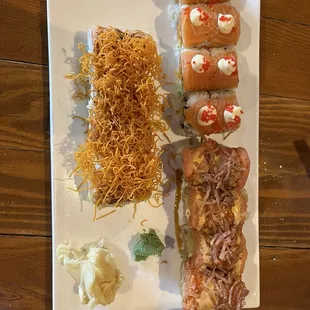 Amazing roll, Salmon lovers, Wukong roll