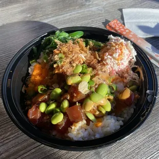 Spicy tuna &amp; Salmon -  2 Scoop Poke Bowl