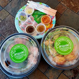 To-go for two with lots of sauce options!