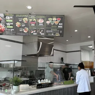 Menu and ordering area