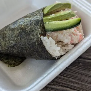 Crab Salad hand wrap with avocado