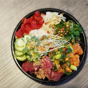 a bowl of food on a table