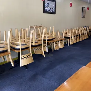 Great big space to eat in but Not set up.