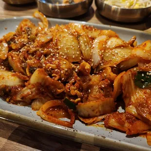 Fried Pork Belly with Kimchi