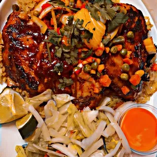 a plate of food on a table