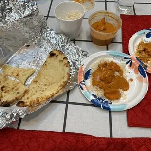 Chicken Tikka Masala and Cheese Naan