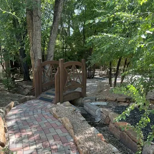 a bridge over a creek