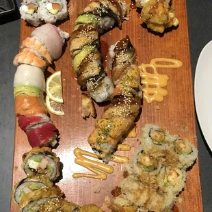 a variety of sushi