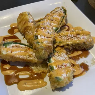 Cream cheese studded jalapeños