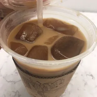 Vanilla Iced Coffee with Coffee Cubes!!