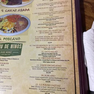 Lunch menu