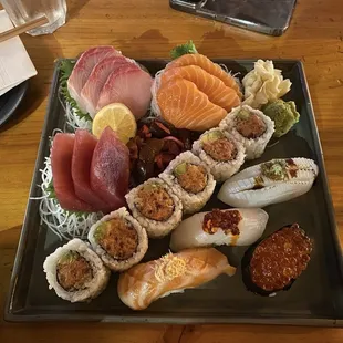 Sashimi and sushi combo