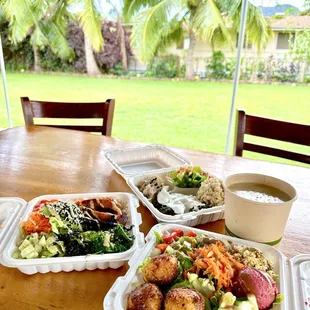 Medi bowl, Buddha bowl, oh wow laulau, small ulu chowder