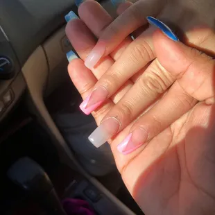 horrible nails not even was cute multiple times by nail tech uneven lines