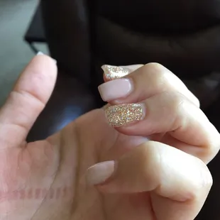 Sloppy. Shape is uneven and  she managed to make the tips look chunky.