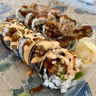 Spider Roll and Salmon Skin Roll