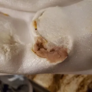 Melted  Styrofoam container That was holding my food and the contents leaked into the bag...And food tasted like Styrofoam.... Gross!