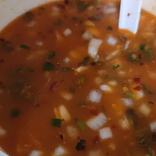 Nasty watery menudo GROSS