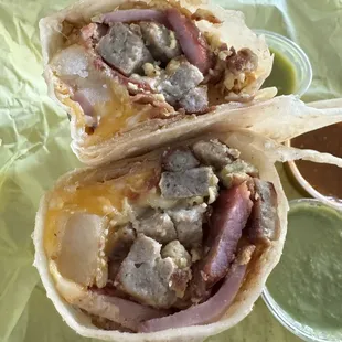 Yucaipa breakfast burrito. It's good but I feel like it's missing some eggs