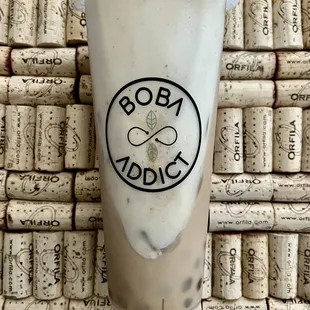 Large Pumpkin Pie Milk Tea with Golden Boba.