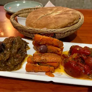 Salad Trio: Zaalook, Carrots a la Charmoula, Taktouka