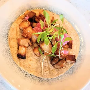 Pork belly taco