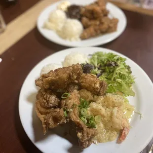 Tasty Chicken &amp; Garlic Shrimp in front. Tasty Chicken &amp; Kalbi in back.