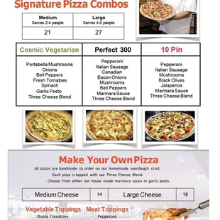 Dine in menu as of March 2021