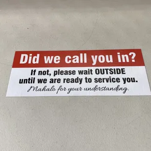 Wait to be called