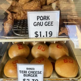 Teri-Cheese Burger Baked Manapua