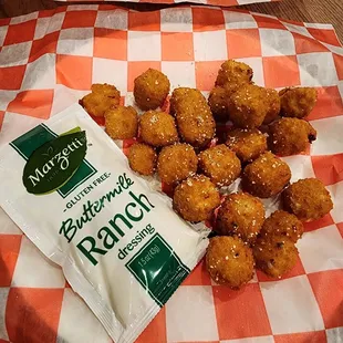 Pepper Cheese Balls w/ Ranch. Hope they start making their own Ranch at some point. Cup was needed for dipping.