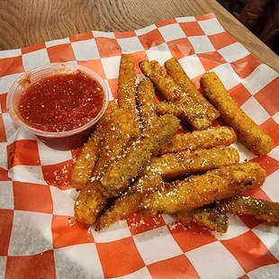 Zucchini Sticks w/ some of the best marinara sauce i&apos;ve had in quite some time.