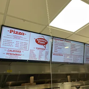 menus on the wall