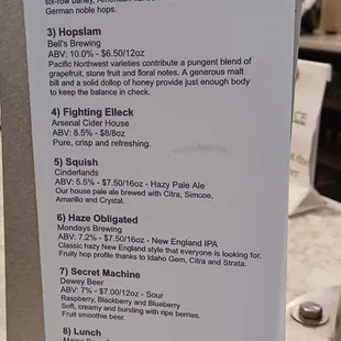 a list of items on a clipboard