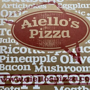 Aiello's Pizza Box